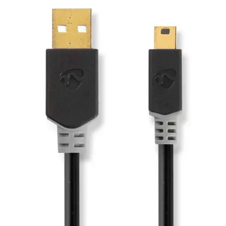 USB kabel 2.0 USB Mini-B 5-pin han 2m - HDMI, USB og datakabler - 5412810263486 - 0