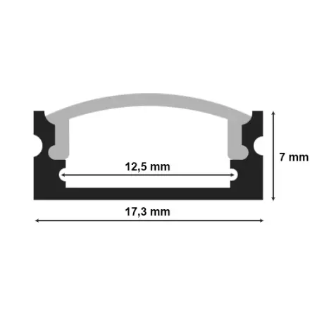 Aluminiumprofil til LED-strips 1m lige - LED strip og LED strip - 6418536014134 - 1
