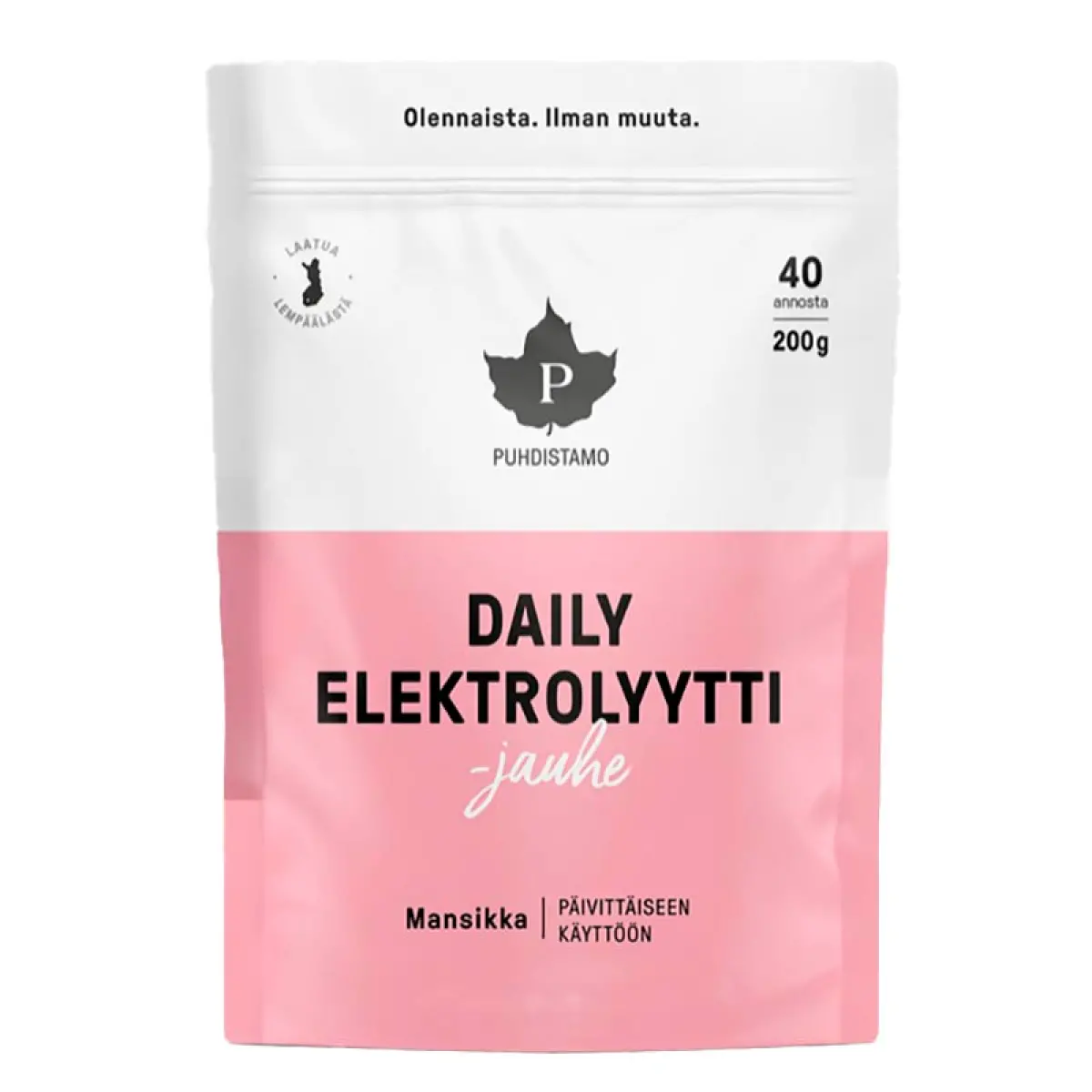 Daily Elektrolytpulver Jordgubb 200g Pureness - Vitaminer och pulver - 6430039229884 - 0