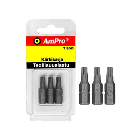 Spetssats AmPro T25 3 x 25mm - Bits - 795609120630 - 0