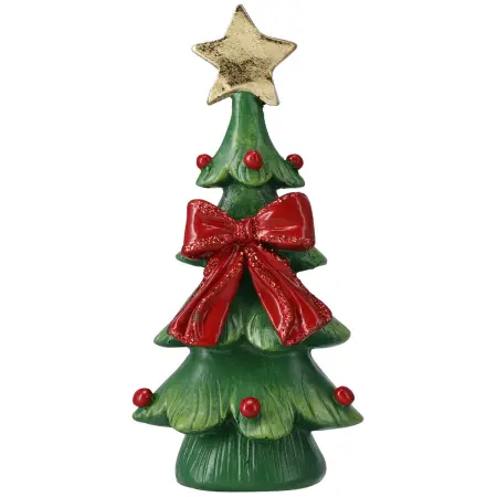 Juldekoration julgran med rosett 13cm sortiment - Julpynt - 8721461008931 - 1