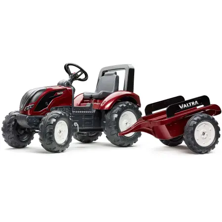 Falk Valtra tramptraktor med släp - Tramptraktorer, balanscyklar och sparkcyklar - 3016204000125 - 0