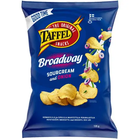 Taffel Broadway Chips 135g - Kex och snacks - 6410380052423 - 0