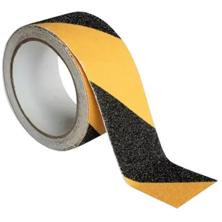 Skridsikker tape 50 mm x 5 m gul-sort - Anti-slip tape og dobbeltsidet tape - 6418536024317 - 0